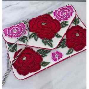 Bolsos de Mano Artesanales de Lujo de la India, Forma de Baguette, Hechos a Mano, con Cuentas de Vidrio Multicolores, Bolsos de Mano Casuales y Duraderos, Bolsos Promocionales - Product Image 5