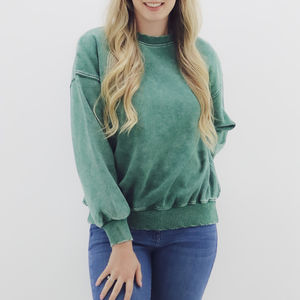 Sweat-shirts surdimensionnés à col rond 100% coton de haute qualité pour femmes, logo personnalisé sur le devant, style décontracté, sweat-shirt pour femmes printemps - Product Image 1