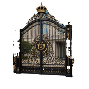 Puerta Batiente Moderna de Hierro Forjado de Lujo para Villas, Mansiones, Apartamentos y Centros Comerciales en Arabia Saudita |   Puerta de entrada de jardín de alta gama - Product Image 3
