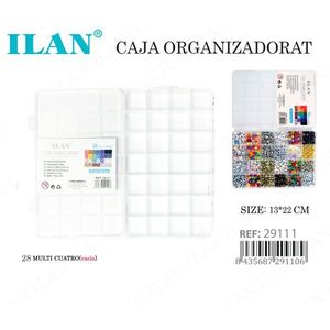 Caja Organizadora de Plástico Transparente ILAN con 28 Compartimentos de 13x22 cm para Almacenamiento de Cuentas - Product Image 3