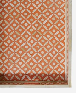 Bandeja Única con Incrustaciones de Hueso para Mesa de Comedor, para Servir Comida, Bocadillos y Bebidas, Estilo Clásico y Elegante, Duradera, Hecha a Mano, Rectangular, Disponible - Product Image 3