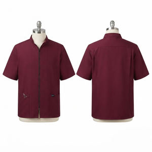 Chaqueta de Barbero Premium para Hombre, 220 GSM, Polialgodón, Azul Rey, Cierre Frontal, Ropa de Trabajo, Logotipo Personalizado Bordado, Uniforme de Salón - Product Image 5