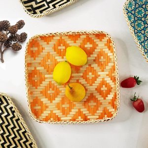 Square bamboo tray supplier sale hand-weaving trays luxury home wall <b>hanging</b> decor accessory - Product Image 4