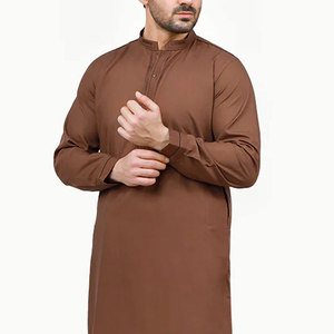 <b>Islamic</b> Design Men Cotton Shalwar Kameez with Side Pockets 2026 Latest Model Long Sleeve 2 Piece Suit - Product Image 2