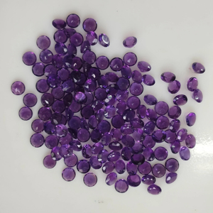 Ametyste africaine naturelle, 4 mm, taille brillant ronde, violet, meilleure qualité, pierres précieuses en vrac pour la fabrication de bijoux - Product Image 3