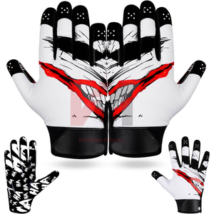 Gants de football américain ultra-adhérents avec paume en silicone, logo personnalisé, gants professionnels pour receveurs, équipement d'entraînement haute adhérence, vente en gros - Product Image 1