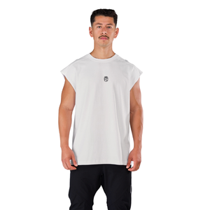 Camiseta sin mangas para hombre, corte holgado, para gimnasio, entrenamiento, ligera, deportiva, blanca - Product Image 1