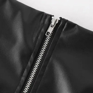 Women's Salva <b>Leather</b> High Waist PU <b>Leather</b> Pencil <b>Skirt</b> Solid Color Side Zipper <b>Mini</b> Elegant Breathable Slit Autumn - Product Image 5