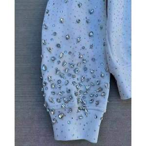 Premium Quality Designs Men's <b>Zipper</b> Up Hoodie 100% Cotton Rhinestones Design Hoodie Boxy Oversized Fashion Wear Men's Hoodies. - Product Image 6