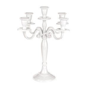 <b>Unique</b> design cast aluminum Rose Gold Embossed 5 Arm Candelabra metal Candle Holder Luxury Wedding Table Centerpiece custom size - Product Image 1