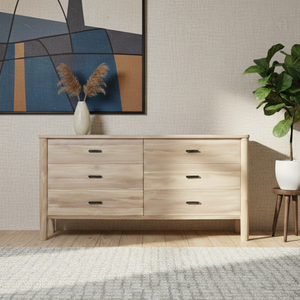 Cómoda Moderna de Madera de Teca Sólida de Buena Calidad con 6 Cajones para Dormitorio de Hospital - Product Image 1