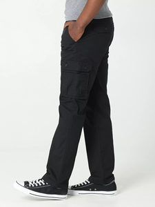 Pantalon cargo noir pour homme, taille élastique, plusieurs poches, style décontracté, tissu en toile mi-lourd, respirant, à porter au printemps - Product Image 3