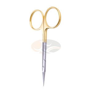 Ciseaux chirurgicaux pour iris, instrument de coupe manuel de précision professionnel, manche doré, certifié CE, réutilisable, en acier inoxydable - Product Image 4
