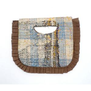 Luxury Trendy Classic Kantha messenger Bag Handmade Mixed Colors Magnetic Closure Ruffles Landscape Pattern Lightweight Foldable - Product Image 1