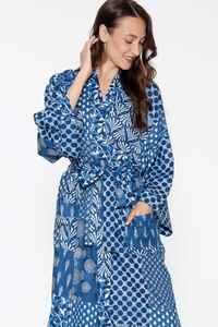 Boho Cotton Kimono <b>Robe</b> Hand Block Printed Lounge Wear Stylish Casual <b>Women</b> Dressing Gown - Product Image 5