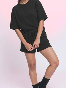 Conjunto de Camiseta y Pantalones Cortos de Algodón y Felpa para Hombre, Diseño Personalizado OEM, Transpirable, Informal, de Otoño, 2 Piezas, Color Personalizado, Diseño Digital - Product Image 3