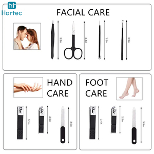 Travel Size Professional Stainless Steel Manicure and Pedicure Set Matte Black Dead Skin Cuticle Remover Nail Scissors Set - Product Image 3