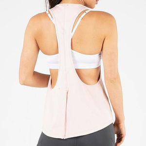 Gilet côtelé sans manches à col ras du cou, haute élasticité, avec logo brodé personnalisé, pour la gym et le fitness - Product Image 2