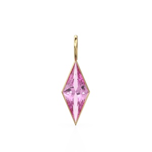 Colgante de Turmalina Rosa en Oro Amarillo Sólido de 18k / Piedra de Nacimiento de Octubre / Bisel para Joyería / Gema Rosa / Diamante - Product Image 4