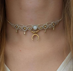Handmade Macrame Choker <b>Necklace</b> Set 3pcs Adjustable Boho Healing Ethnic <b>Statement</b> Jewelry Women - Product Image 3
