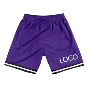 Shorts pour homme, couleur unie, taille élastique, avec bande latérale et logo au dos, style sport décontracté - Product Image 3