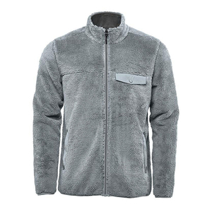 Chaqueta de forro polar Teddy para hombre con cremallera completa, abrigo de felpa Teddy con cuello alto y bolsillo en el pecho, cálida para invierno, venta al por mayor, OEM, personalizada - Product Image 3