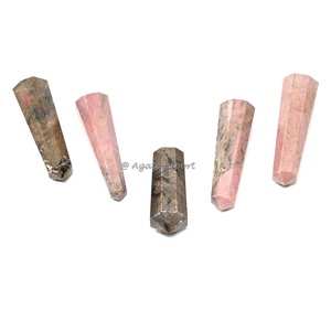 Wholesale Natural Moss Agate Crystal <b>Wand</b> Pocket Stones Double Terminated Points Carved Tumbled Mineral Gemstones India - Product Image 3