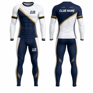 Conjunto de Yoga Completo con Nombre del Club, Cuello Redondo, Estampado por Sublimación, Spandex, Poliéster, Secado Rápido, Cintura Alta, Ropa Deportiva de 2 Piezas con Malla - Product Image 1