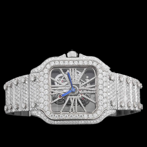 Montre-bracelet unique Hip Hop avec cadran squelette et diamants Moissanite, cadeau pour homme, prix de gros direct usine, montre résistante à l'eau - Product Image 3