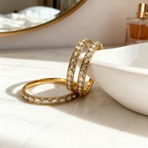 Antique Alloy Oval Design Gold Plated 4 <b>Bangle</b> <b>Set</b> Traditional Luxury Choodi Bridal Wedding Accessories Classic Women's Ethnic - Product Image 3