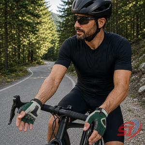 Gants de cyclisme personnalisés demi-doigts respirants avec rembourrage en gel absorbant les chocs et paume antidérapante, marque privée OEM - Product Image 6