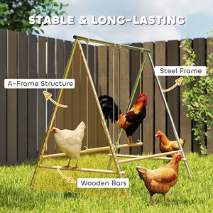 Gabbie per animali da fattoria: Posatoio per galline color argento con 2 barre oscillanti per il posizionamento, accessori per pollaio - Product Image 5