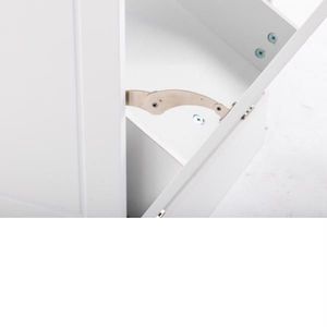 Moderno Mobiletto Bianco per Rifiuti da Cucina con 2 Ante, 2 Cassetti e 2 Sacchi in Acciaio Inox per Vestiti Sporchi e Conservazione Rifiuti - Product Image 5