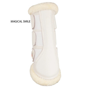 Botas de cepillado para caballos de alta calidad, altamente suaves, que ofrecen protección óptima, y botas de cepillado blancas con malla transpirable. - Product Image 4