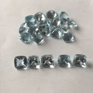 Aguamarina natural de alta calidad con corte facetado tipo cojín, piedra preciosa suelta facetada para la fabricación de joyería, lote al por mayor. - Product Image 2