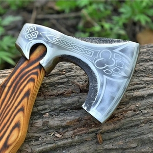 Hacha de Acero de Damasco de Alta Calidad, Cabeza de Hacha Tomahawk Multiusos para Camping y Caza, Mango de Madera de Fresno, Precio de Fábrica, la Más Popular - Product Image 4