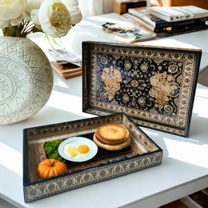Luxury Hot Sale Decorative Wooden Serving Tray with Cut Handle Customized Color Custom Size for Home Restaurant Bar Hotel Use - Product Image 5