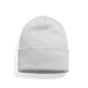 Gorro de Punto Acrílico Blanco Sólido Unisex, Gorro de Invierno Cálido Informal para Exteriores, para Adultos, Circunferencia de Cabeza de 58-60 cm - Product Image 1