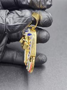 Pendentif Visage du Pharaon Toutankhamon en Moissanite VVS, Plaqué Or, Charme Vintage, Argent 925, Bijoux Fins de Luxe, Pendentifs et Breloques - Product Image 4