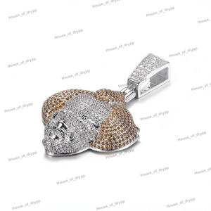 Colgante con Incrustaciones de Diamantes Moissanite, Plata 925 con Acabado en Dos Tonos, Joyería de Lujo Estilo Hip Hop - Product Image 3