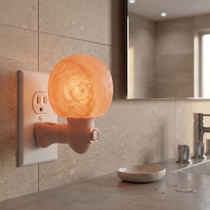 Lámpara de cristal de sal del Himalaya natural con enchufe, luz nocturna para dormitorio, mesita de noche y decoración de interiores. - Product Image 2