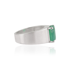 8x10 mm Natural <b>Emerald</b> Gemstone Vintage Style 925 Sterling <b>Silver</b> Unisex Signet <b>Ring</b> Handmade Jewelry - Product Image 5