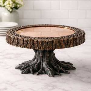 Luxury Gold Metal Cake Stand with Glass Dome Lid Dessert <b>Display</b> Stand Wedding Dessert <b>Table</b> - Product Image 4