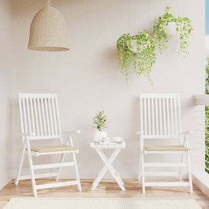 Juego de 2 Cojines para Sillas de Exterior en Tela Oxford Beige, 100% Poliéster, Duraderos y Elegantes - Product Image 1