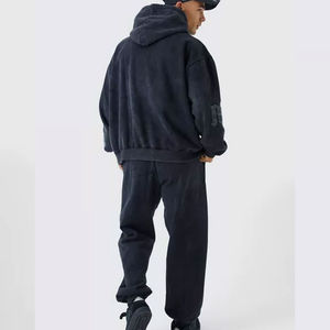 Conjunto de Sudadera con Capucha y Pantalones Deportivos de Invierno Más Vendido, Diseño Sólido, Personalizado, Efecto Desgastado por el Sol, Lavado Ácido, para Hombre y Mujer - Product Image 3