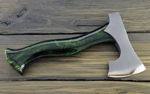 A&M ENTERPRISES Handmade Stainless Steel <b>Axe</b> Hand Resin <b>Handle</b> Textured Professional Hatchet Camping <b>Axe</b> Leather Sheath <b>Axes</b> - Product Image 2