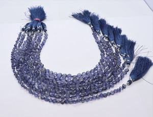 Perles de pierre précieuse Iolite naturelle AAA, forme cœur facettée, 5-6MM, 10 pouces, perles d'iolite facettées, perles d'iolite à forage droit, bijoux en forme de cœur - Product Image 6