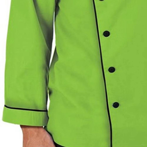 Chaqueta de Chef para Hombre, Manga Larga, Verde, Poliéster, Uniforme de Restaurante, Cierre de Botones, Tela Tejida - Product Image 4