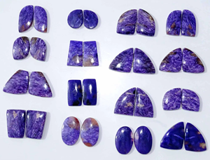 Par de Charoites al por Mayor, Gemas Sueltas en Cabujón, a Granel para Joyería, Gemas AMAN GEMS JEWELLERY - Product Image 4