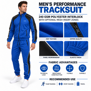 Ensemble de survêtement bleu pour homme, coupe classique, respirant, 100 % coton, avec cordon de serrage, style sportif, pour l'hiver, à capuche - Product Image 6